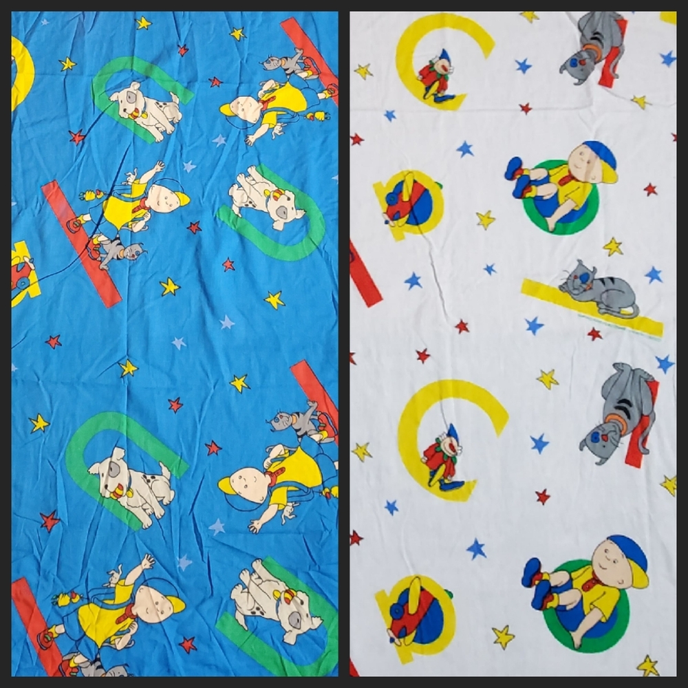 Caillou -Rare Vintage 2000s Twin Fitted Sheet & Two Flat Sheets